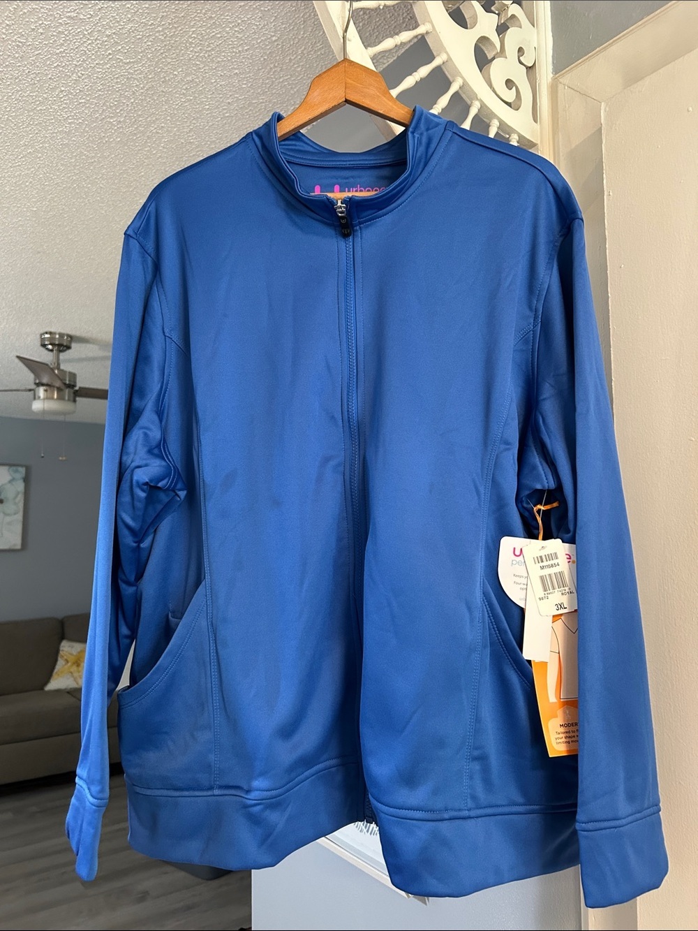 Urbane Performance Royal Blue Zip-Up Medical Profession Scrub Jacket Size 3XL